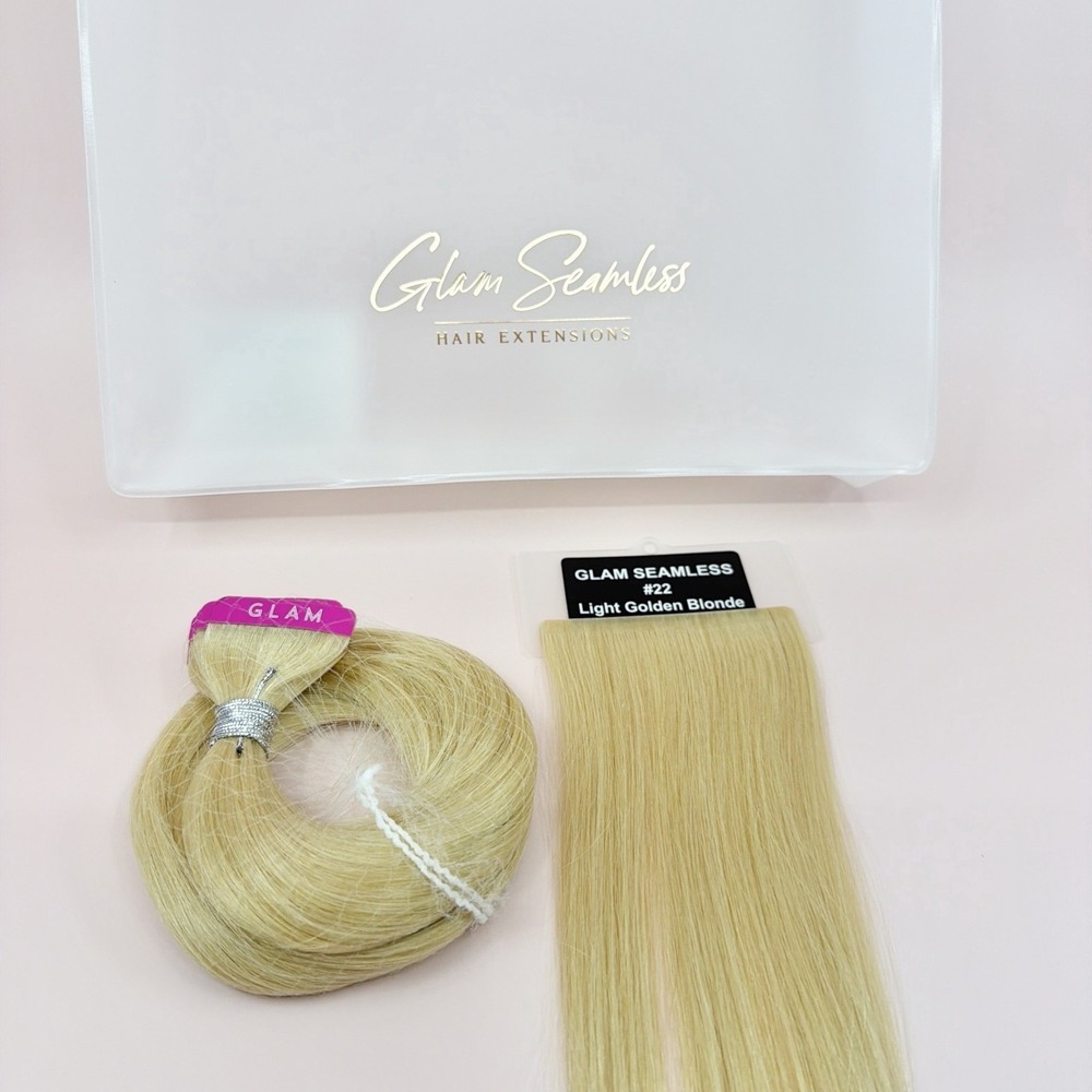 Glam Seamless 20" Tape In Hair Extension Light Golden Blonde 20 Pack NEW!